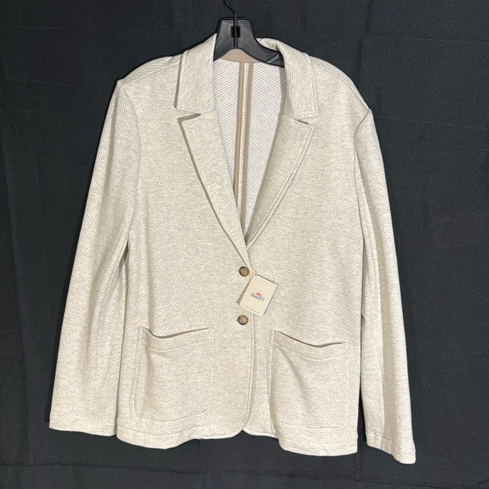 Brand New FAHERTY Oatmeal Melange Blazer - Perfect Condition